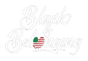 black and belonging logo